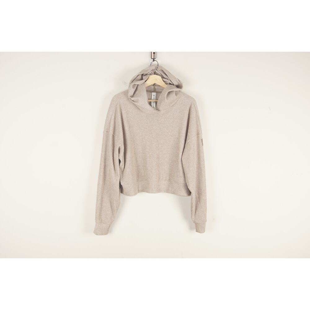 Alo Yoga Muse Gravel Heather Brown Hoodie Womens Sz L